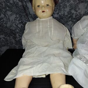 Charming Vintage Doll in White Dress
